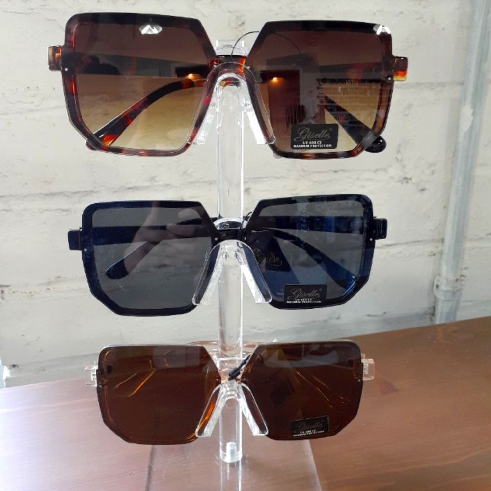 THREE PAIR sunglasses by Designer Luxury, Pink/Black/Tortoise, NEW oversized - Picture 1 of 4